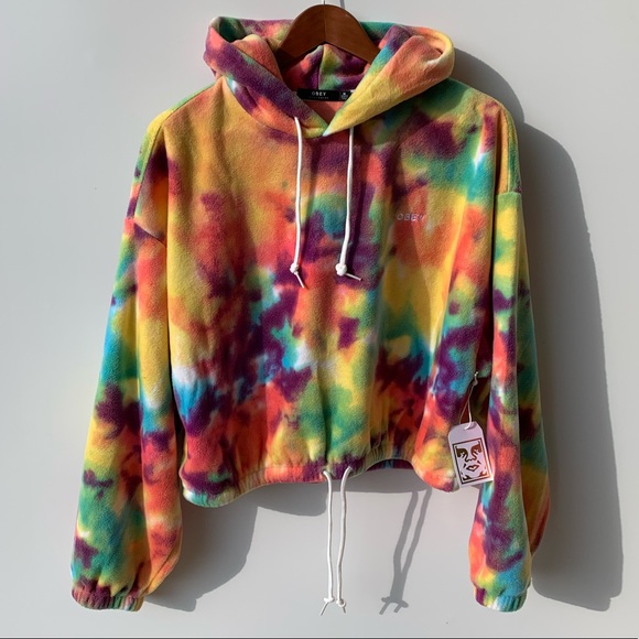 NWT HOST PICK OBEY Russett Hooded Sweatshirt Tie-dye - Picture 4 of 9